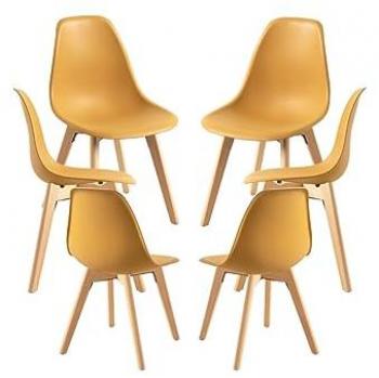 Pack 6 Sillas de Comedor Kelen Mostaza