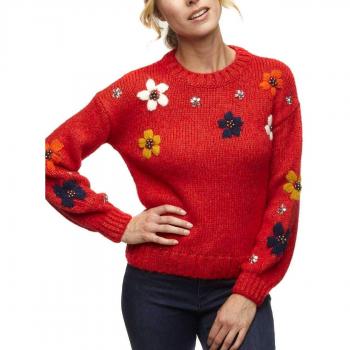 Naf Naf Jersey Flores para Mujer S Naranja