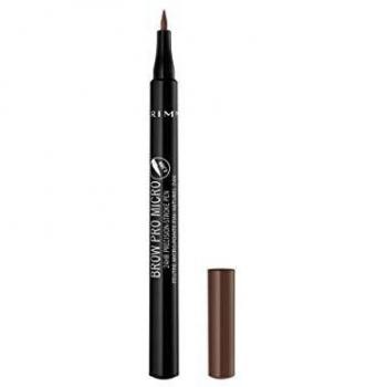 Rimmel London Brow Pro Micro 24HR Precision-Stroke Pen, Microfilling Felt Tip, Soft Brown, 1 ml