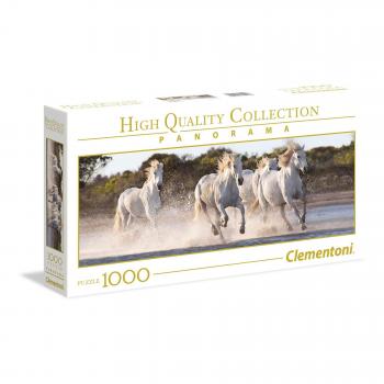 Puzzle Panorámico 1000 Piezas Caballos en Carrera - Clementoni