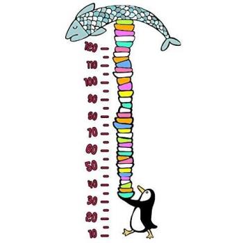 BABY'S CLAN Penguin Meter - Adhesivo decorativo para pared