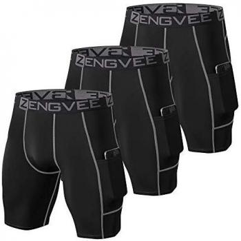 ZENGVEE 3 Piezas Mallas Cortas Hombre Running de Secado Rápido para Pantalones Cortos de Running para Hombre Deporte