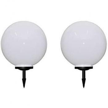 vidaXL 2x Lámparas de Jardín para Camino con Pica de Tierra Iluminación Decorativa para Senderos Patios Balcones Ajustables Útiles Automáticas 50cm