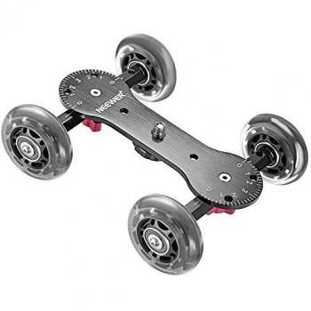 Neewer Scaled Cámara Cuadro Dolly Slider con 10Kg Capacidad de Carga Diseño de Patinador Varillas de Aluminio Giratorio Ruedas de Goma