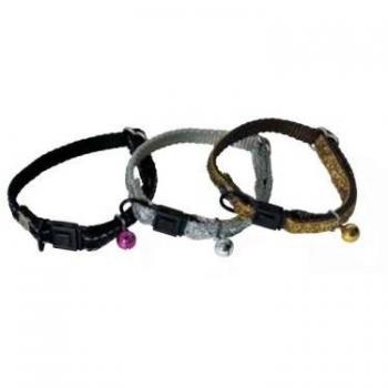 Collar para gato de nailon con purpurina Martin Sellier - Color Plata