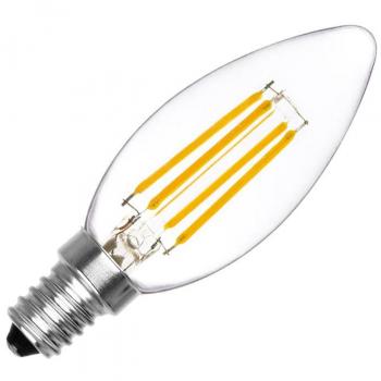 Bombilla LED vela filamento E14 COB 4W blanco cálido