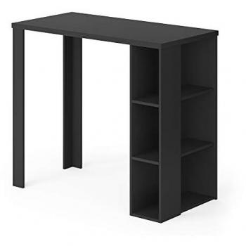 Mesa de Bar Noel, Negra, 120 x 60 cm con Compartimentos de Almacenamiento