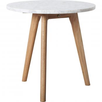 Mesa auxiliar redonda de mármol Colour de la piedra de Zuiver 3 tamaños disponibles, madera, blanco, medium