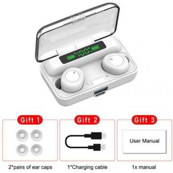 Auriculares TWS Inalámbricos Bluetooth F9-3 Mini Deportivos para Huawei, OPPO, Samsung, iPhone y Xiaomi con Sonido de Música