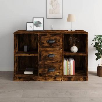 Aparador de madera contrachapada en roble ahumado, dimensiones 104,5x35,5x67,5 cm
