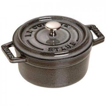 STAUB Cocotte Redonda, Hierro Fundido, Gris Grafito, 10 cm