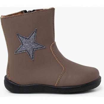 Botas de bebé niña de piel lavable con estrella y cremallera