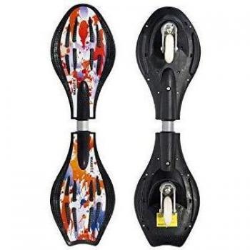 MAXOfit Waveboard Pro Close Mini Fire, bis 129 Kg mit Leuchtrollen und Tasche - Monopatín de waveboard
