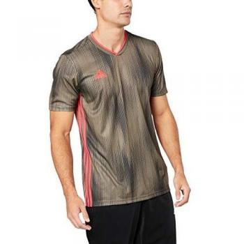 adidas Tiro 19 JSY Camiseta de Manga Corta, Hombre, Raw Khaki/Shock Red, 7-8Y