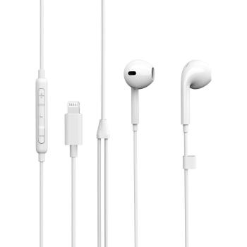 Auriculares In-ear eSTUFF ES652010 con Sonido de Alta Calidad y Micrófono Incorporado para Dispositivos Apple, Cableado, Color Blanco