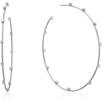 Ear Candy - Pendientes de aro Saba de plata bañados en rodio