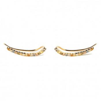 Pendientes trepadores de plata 925 con circonitas y baño de oro arcoíris PDPaola AR01-B99-U
