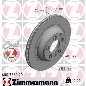 Disco de freno ZIMMERMANN 600.3239.20