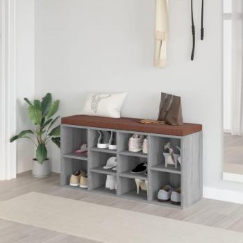 Zapatero gris Sonoma 103x30x48 cm madera multicapa