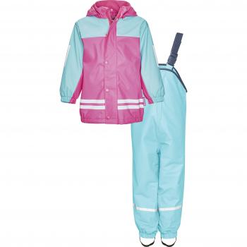 Playshoes Rain Suit with Fleece Lining Chaqueta y Pantalones para Lluvia, Turquesa