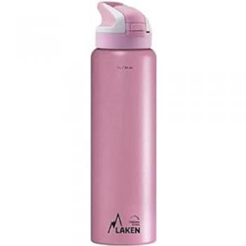 Laken Botella Térmica Summit 1L Rosa - Botella de agua de acero inoxidable, tapón automático y cierre de seguridad, tecnología de frío 24 horas, a prueba de fugas para trabajar/viajar