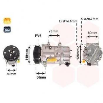 Compresor de aire acondicionado VAN WEZEL 0900K256