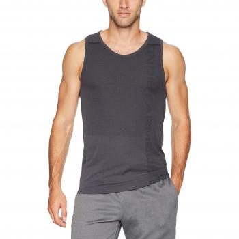Under Armour Desaparecer sin Costura Tanque, Hombre, Charcoal / / Black