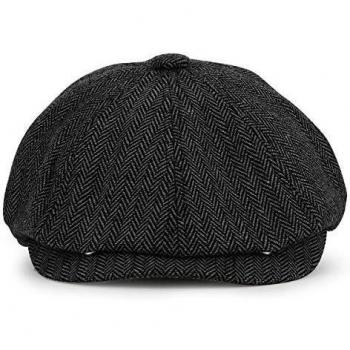 KeepSa Newsboy Casquillo Plano Sombreros Baker Boy Gorras - 8 Panel Peaky Herringbone Tweed Gatsby Hat Ivy Irish Cap para Hombres y Mujeres, Ajuste 56~62cm