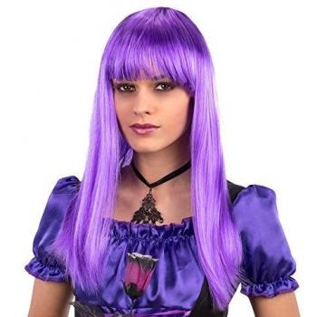 Carnival Toys 2498 Peluca Larga con Flecos, Lila, One Size