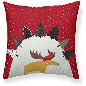 Funda de cojín Navidad Laponia 36, tamaño 50x50 cm, 100% algodón, multicolor