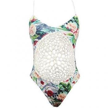 Topmelon - Traje de una pieza - para mujer Blanco White-Rose Small