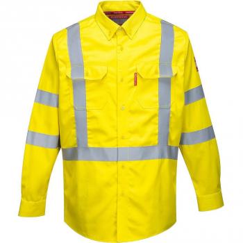 BizFlame Men's 88/12 Flame Resistant Hi Vis Shirt in Yellow XL