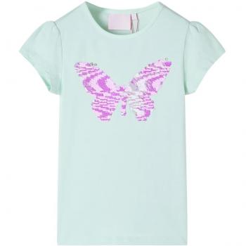 Camiseta infantil de manga casquillo menta claro 92