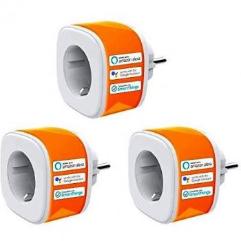 Enchufe inteligente con Wi-Fi, 16A 3680W, Compatible con Alexa y Google Assistant, con Aplicación de Control Remoto para iOS y Android, Wi-Fi Smart Plug, Paquete de 3.