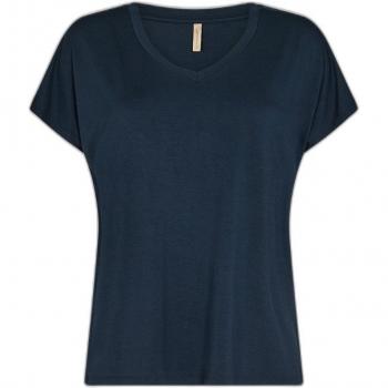Soya Concept Women's Basic V-Neck T-Shirt Marica 32 in Navy
