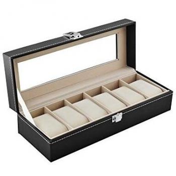 Caja ORGANIZADORA para 6 Relojes O BISUTERÍA, Elegante Caja para Guardar o exponer Relojes, Pulseras y Otra bisutería #1520