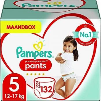 Pampers Premium Protection 81674392 - Pañales desechables Nappy Pants para niño/niña, Pant diaper, 12 kg, 17 kg, Multicolor, Velcro, 132 piezas