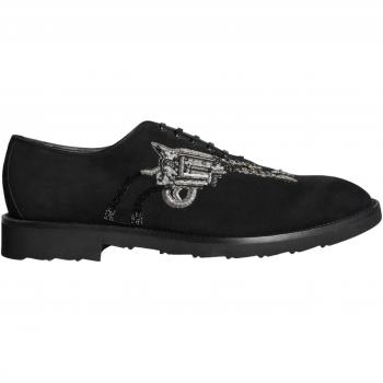 Dolce & Gabbana Black Suede Sicilia Lace-Up Formal Shoes - EU41.5/US8.5