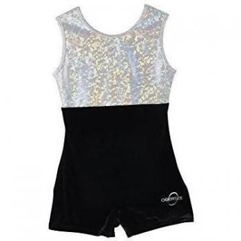 Obersee O3gl017cxs Maillot de Gimnasia, Niñas, Terciopelo Negro, CXS Child