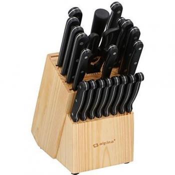 Bloque de cuchillos de cocina Alpina - 22 piezas - Diseño contemporáneo en ABS y acero inoxidable
