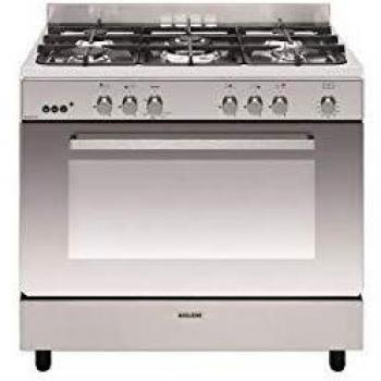 Cocina de gas GLEM GE960CMIX2 inox 90x60 cm, 5 quemadores y horno catalítico de 109 L