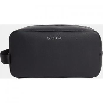 Calvin Klein - Neceser en negro con cremallera y asa lateral