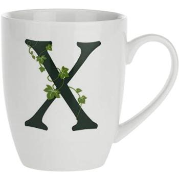 La Porcellana Taza Letra X, Color Blanco