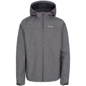 Trespass - Chaqueta Softshell Gabe de DLX para Hombre, impermeable, transpirable, con capucha ajustable, múltiples bolsillos y diseño ligero
