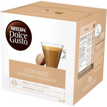 NESCAFE DOLCE GUSTO Cortado Espresso Macchiato, 16 Cápsulas (Selección de Arábica y Robusta)