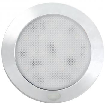 Dream Lighting Luz LED 12V 3 con Interruptor Luz de Domo Ligero Delgado/Panel de Luz LED para RV/Barco/Marina, Cáscara Pintada Plata, Blanco Frío