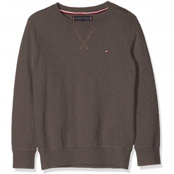Tommy Hilfiger Essential CTN/Cashmere Sweater, suéter para Niños, Gris