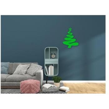 EPIKASA Decoración de Pared de Metal Árbol de Navidad 3, Metal, Verde, 71x1,5x93 cm