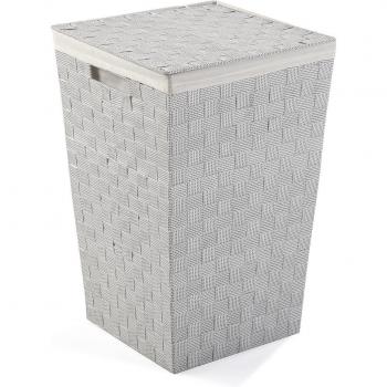 Cesto de ropa Versa Miren con asas para cocina, baño o vestidor, medidas 30 x 4,3 x 30 cm, color gris claro