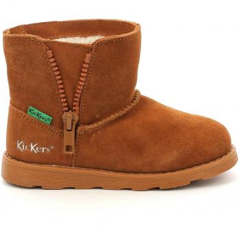 Kickers Aldiza Brown Leather Ankle Boots for Kids